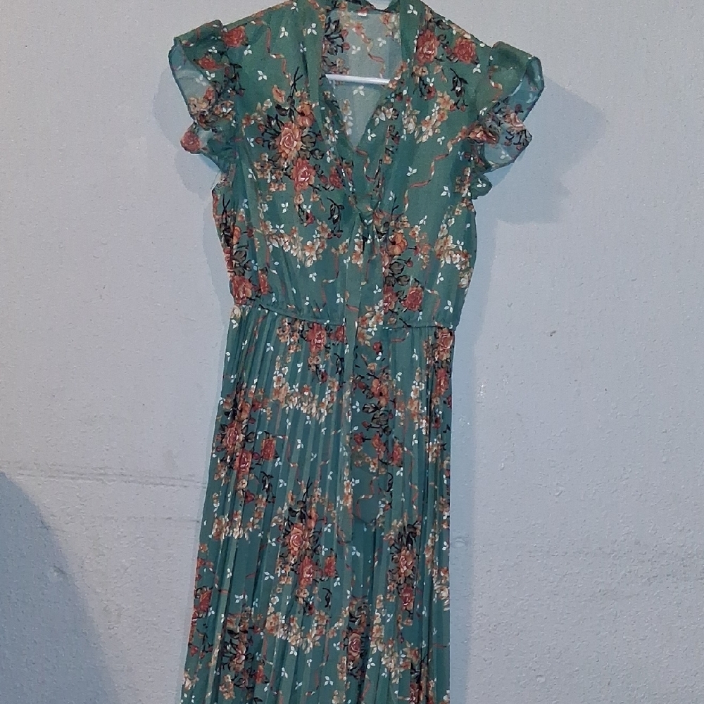 Floral Green Dress